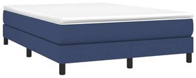 vidaXL Κρεβάτι Boxspring με Στρώμα Μπλε 140x200 εκ. Υφασμάτινο