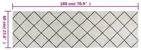 vidaXL Χαλί Κουζίνας Πλενόμενο Σχέδιο Τετράγωνα 60x180 εκ. Βελούδινο