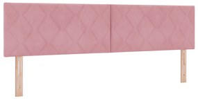vidaXL Κρεβάτι Box Spring με στρώμα ροζ 180x200 εκ. Βελούδο