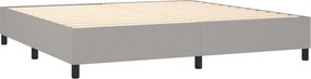 vidaXL Κρεβάτι Boxspring με Στρώμα Ανοιχτό Γκρι 200x200 εκ. Υφασμάτινο