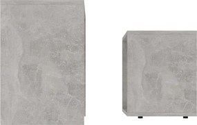 vidaXL Σετ Τραπεζάκια Σαλονιού Γκρι Σκυροδ. 48x30x45 εκ. Επεξ. Ξύλο