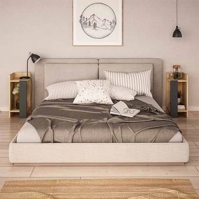 Κομοδίνο Elos Megapap σετ 2 τεμαχίων χρώμα sapphire oak - ανθρακί 25x27x60εκ.