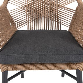 ΠΟΛΥΘΡΟΝΑ TOPIN HM6048.03 ΑΛΟΥΜΙΝΙΟ ΑΝΘΡΑΚΙ-P.E. RATTAN ΜΠΕΖ-ΜΑΞΙΛΑΡΙ ΑΝΘΡΑΚΙ (1 Τεμμάχια)