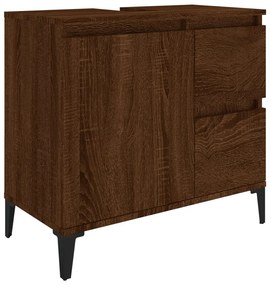 Ντουλάπι Μπάνιου Καφέ Δρυς 65x33x60 εκ. Επεξεργασμένο Ξύλο - Καφέ