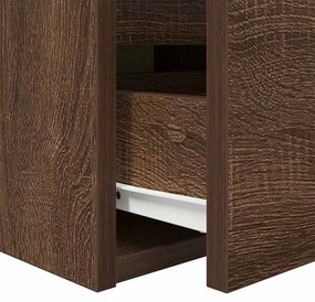 Κομοδίνο Επιτοίχιο Καφέ Δρυς 38x34x40 εκ. 861259