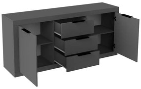 Μπουφές Doha pakoworld σε ανθρακί απόχρωση 180x45x80.5εκ