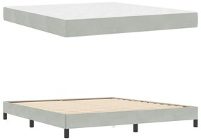 vidaXL Κρεβάτι box spring με στρώμα Ανοιχτό γκρι 180 x 200 cm Βελούδο