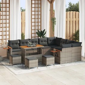 vidaXL Σετ Καναπέ Κήπου 13 pcs Γκρι συνθετικό ρατάν