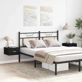 vidaXL Τοίχου κομοδίνο με συρτάρι 2 pcs Μαύρη δρυς 35 x 35 x 20 εκ