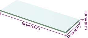 vidaXL Ράφι Πάνελ Διάφανο 50 x 12 εκ. Γυάλινο