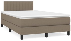 vidaXL Κρεβάτι Boxspring με Στρώμα &amp; LED Taupe 120x190 εκ. Υφασμάτινο