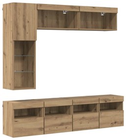 vidaXL Ντουλάπι TV Επιτοίχιο 7 pcs Artisan Oak Επεξεργασμένο ξύλο