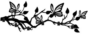 Κρεμάστρα Τοίχου 6 Θέσεων Butterfly World 891TNL3694 60x2x24cm Black Wallity Μέταλλο