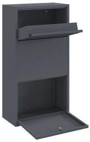 vidaXL Γραμματοκιβώτιο για Πακέτα Ανθρακί 44x22x82 εκ Χάλυβα