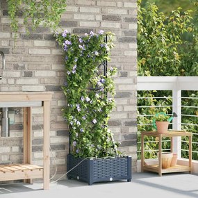 vidaXL Ζαρντινιέρες κήπου Γκρι 40 x 40 x 126 cm Ατσάλι
