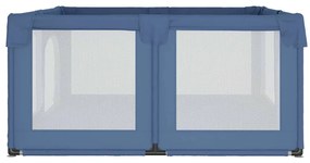 vidaXL Παρκοκρέβατο Βρεφικό με 2 Πόρτες Ανοιχτό Μπλε από Ύφασμα Oxford