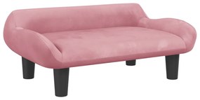 vidaXL Καναπές Παιδικός Ροζ 70x40x24 εκ. από Βελούδο