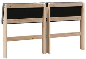 vidaXL Ταπετσαρισμένο κεφαλάρι Σκούρο Γκρι 160 cm Στερεά ξυλεία πεύκου
