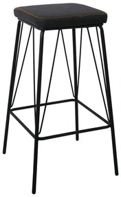 PANTON Σκαμπό BAR, Μέταλλο Βαφή Μαύρο, PU Απόχρωση Vintage Black 43x43x76cm