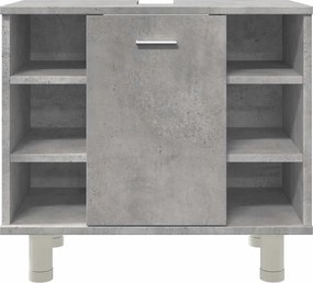 vidaXL Ντουλάπι Νιπτήρα Γκρι Σκυροδέματος 60x32x53,5 εκ. Επεξ. Ξύλο