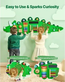 VEVOR Dinosaur Activity Wall Busy Board Panels 11 Activities Sensory Wall Panel