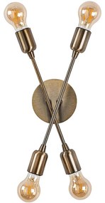 Φωτιστικό Τοίχου - Απλίκα Fleur 584TTM1977 17x8x40cm 4xE27 40W Gold Opviq