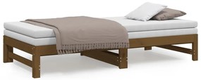vidaXL Καναπές Κρεβάτι Συρόμενος Μελί 2x(90x190) εκ. Μασίφ Ξύλο Πεύκου