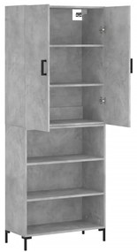vidaXL Ντουλάπι Γκρι Σκυροδέματος 69,5x34x180 εκ. Επεξεργασμένο Ξύλο