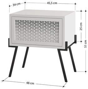 Κομοδίνο μελαμίνης Naive Megapap χρώμα λευκό 48x34x51εκ.