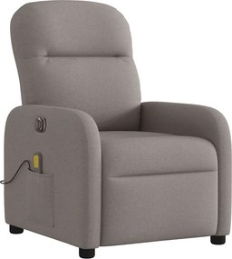 vidaXL Πολυθρόνα Μασάζ Ηλεκτρική Ανακλινόμενη Taupe Υφασμάτινη