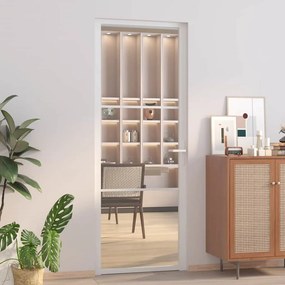 vidaXL Γυάλινη πόρτα 76 x 201,5 cm Αλουμίνιο Λευκό και Διαφανές