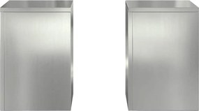 vidaXL Βάση φυτών 2 pcs Ασημί 24 x 24 x 35 εκ. Γαλβανισμένος χάλυβας