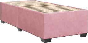 vidaXL Κρεβάτι Boxspring με Στρώμα Ροζ 90x190 εκ. Βελούδινο