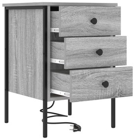 vidaXL Κομοδίνο Γκρι sonoma 42 x 41 x 61 εκ Επεξεργασμένο ξύλο