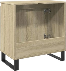 vidaXL Ντουλάπι Μπάνιου Sonoma Δρυς 58 x 33 x 60 εκ. από Επεξεργ. Ξύλο