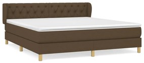 ΚΡΕΒΑΤΙ BOXSPRING ΜΕ ΣΤΡΩΜΑ ΣΚΟΥΡΟ ΚΑΦΕ 160X200 ΕΚ ΥΦΑΣΜΑΤΙΝΟ 3127056