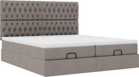 vidaXL Οθωμανικό κρεβάτι με στρώματα Taupe 160x200cm ύφασμα