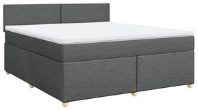 ΚΡΕΒΑΤΙ BOXSPRING ΜΕ ΣΤΡΩΜΑ ΣΚΟΥΡΟ ΓΚΡΙ 180X200 ΕΚ ΥΦΑΣΜΑΤΙΝ 3286753