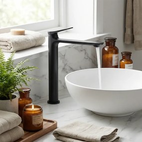 Tema Naxos 6814N – Μπαταρία Επιτραπέζιου Νιπτήρα Black Matt