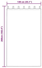 vidaXL Κουρτίνες με κουρτίνες 2 pcs Σκούρο γκρι 140 x 260 cm Βελούδο