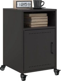 vidaXL Κομοδίνα 2 τεμ. Μαύρα 36x39x59 εκ. Χάλυβα