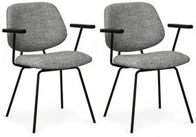 Sofia Dining Chair with Armrests Grey