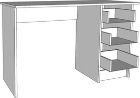 Γραφείο Leo Λευκό 121x50x74,5 εκ. 121x50x74.5 εκ.