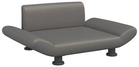 vidaXL Κρεβάτι Σκύλου Γκρι 70x45x28 εκ. από Συνθετικό Δέρμα