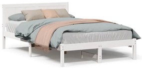 vidaXL Σκελετός Κρεβατιού Λευκό 120 x 200 cm Μασίφ ξύλο πεύκου