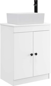 vidaXL Καθρέφτης μπάνιου με νιπτήρα Λευκό 54 x 35 x 83 εκ