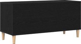 vidaXL Ντουλάπι δίσκων βινυλίου με ράφι Μαύρη Οξυά 100 x 38 x 48 εκ.