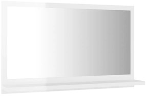 Καθρέφτης Μπάνιου Γυαλιστερό Λευκό 60x10,5x37 εκ. Μοριοσανίδα - Λευκό