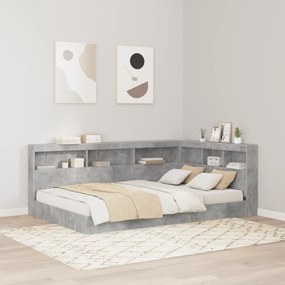 vidaXL Κεφαλάρι Αποθήκης Γκρι σκυροδέματος 120 cm Επεξεργασμένο ξύλο