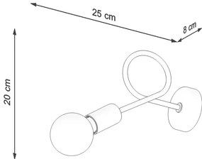 Φωτιστικό τοίχου LOOP λευκό ατσάλι/1xmax 15W LED